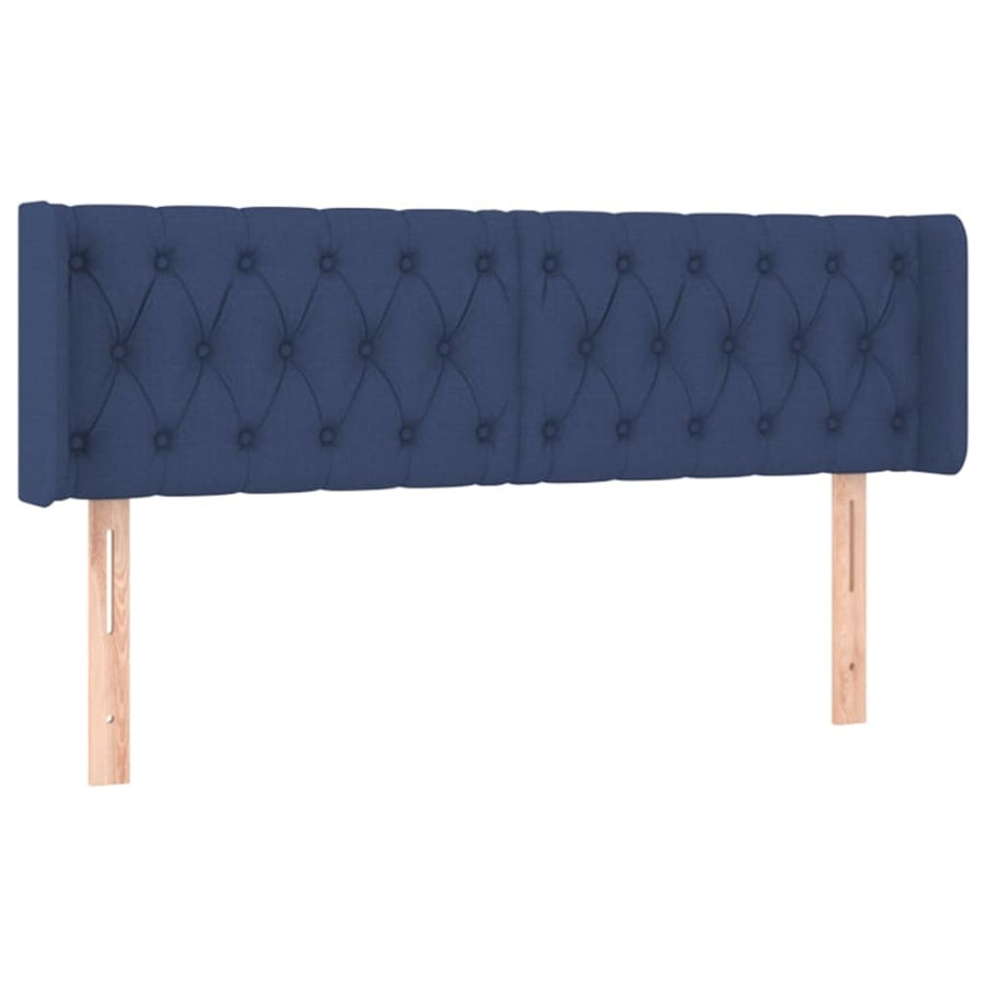 Hoofdbord Met Randen Stof 163 x 16 x 78/88 cm Blauw