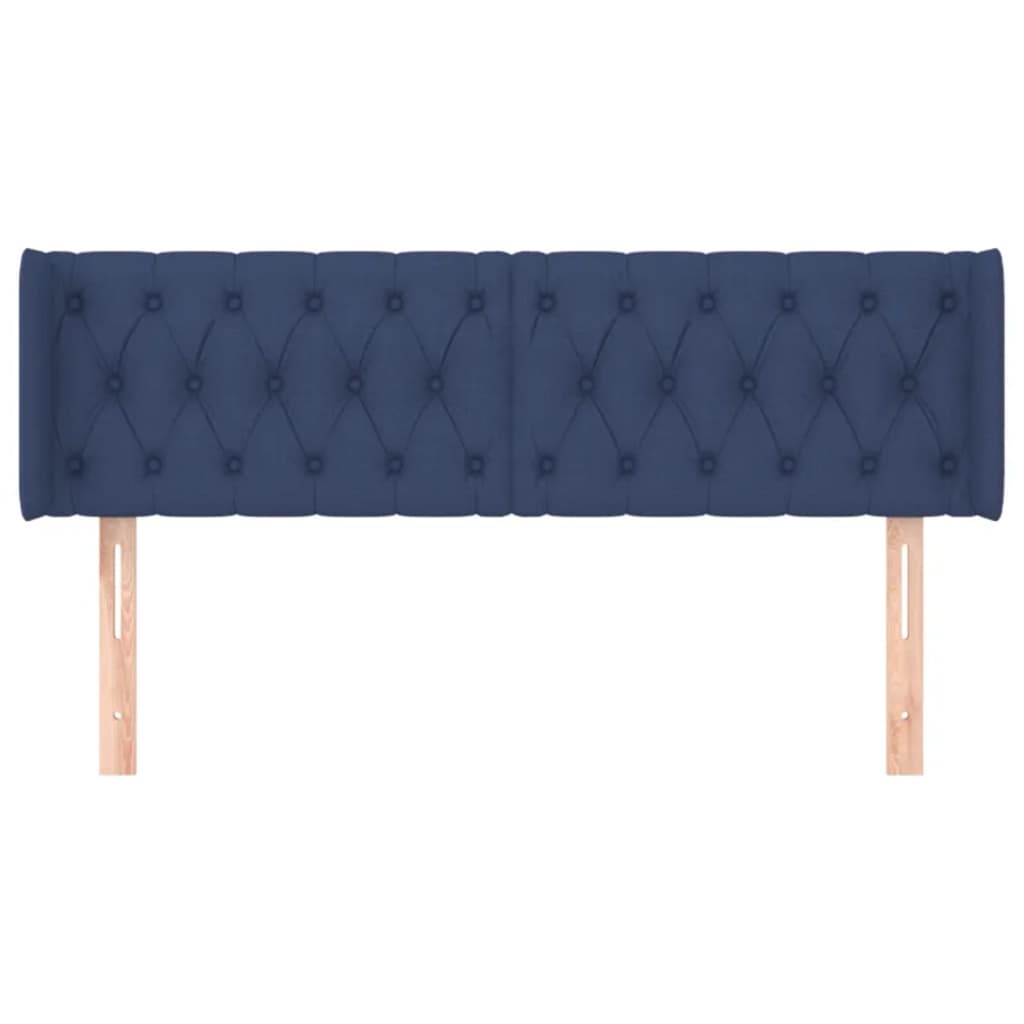 Hoofdbord Met Randen Stof 163 x 16 x 78/88 cm Blauw