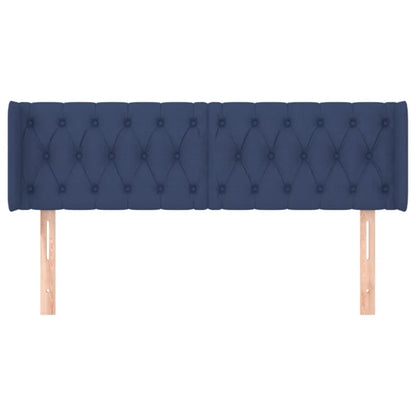 Hoofdbord Met Randen Stof 163 x 16 x 78/88 cm Blauw