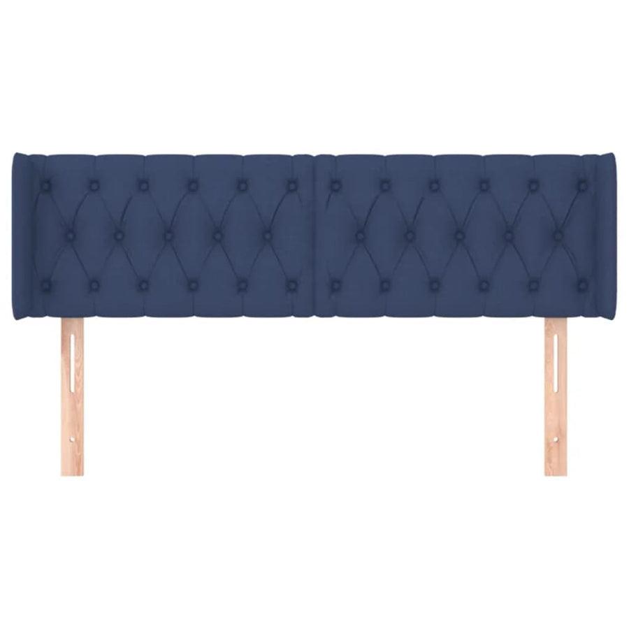 Hoofdbord Met Randen Stof 163 x 16 x 78/88 cm Blauw