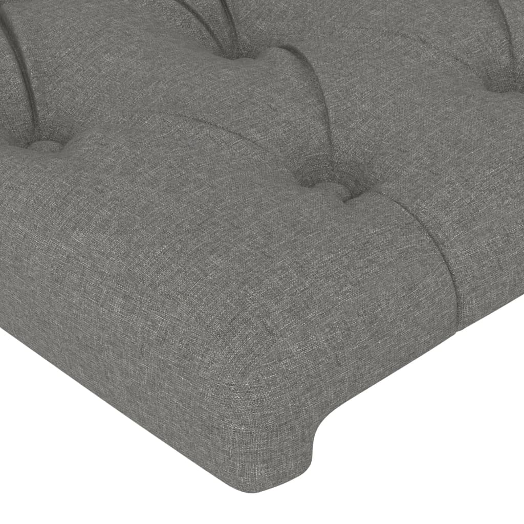 Hoofdbord Met Randen Stof 183 x 16 x 78/88 cm Donkergrijs