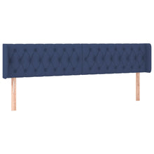 Hoofdbord Met Randen Stof 183 x 16 x 78/88 cm Blauw