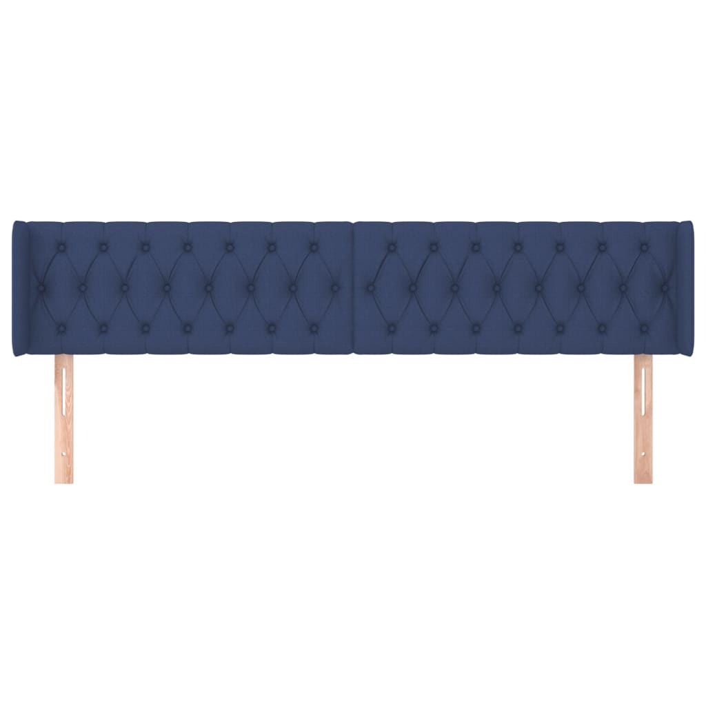 Hoofdbord Met Randen Stof 183 x 16 x 78/88 cm Blauw