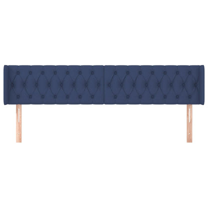 Hoofdbord Met Randen Stof 183 x 16 x 78/88 cm Blauw