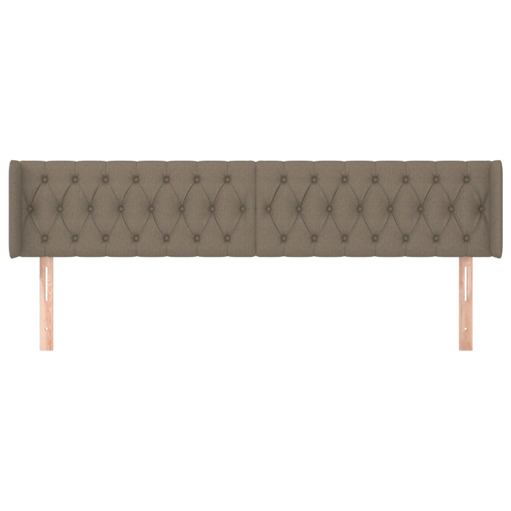 Hoofdbord Met Randen Stof 203 x 16 x 78/88 cm Taupe