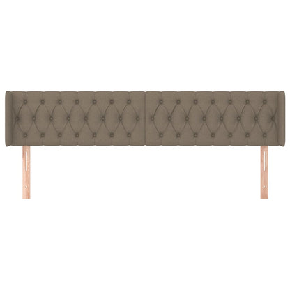 Hoofdbord Met Randen Stof 203 x 16 x 78/88 cm Taupe