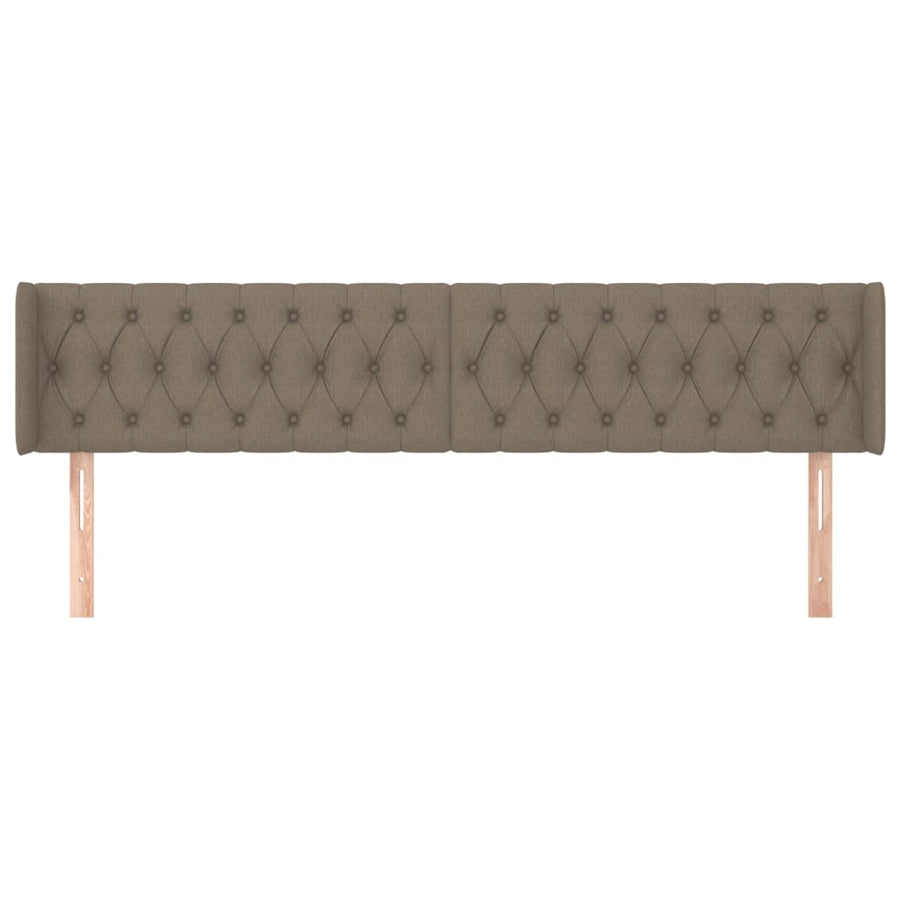 Hoofdbord Met Randen Stof 203 x 16 x 78/88 cm Taupe
