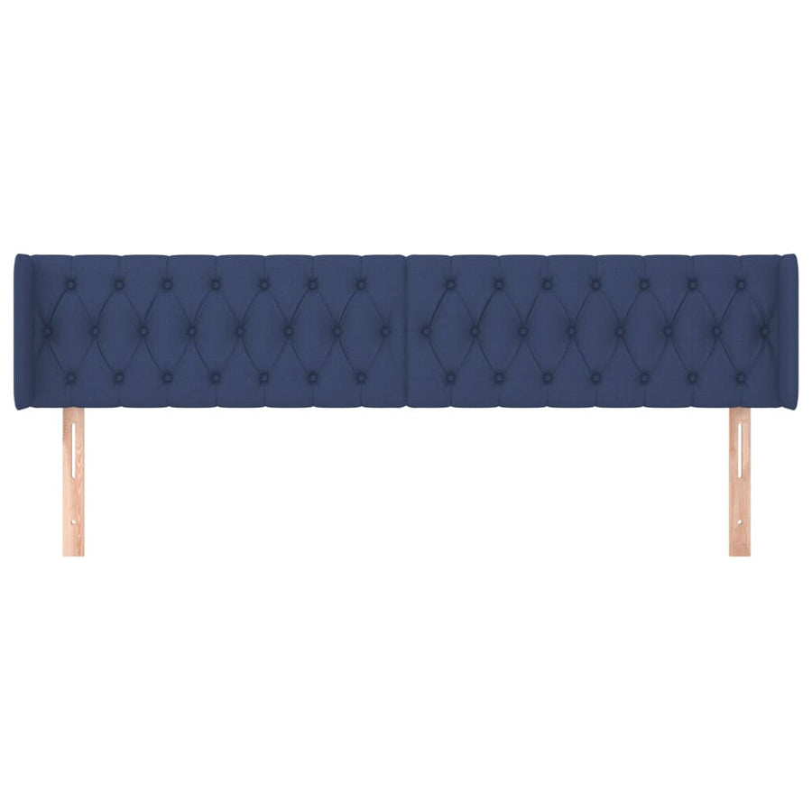 Hoofdbord Met Randen Stof 203 x 16 x 78/88 cm Blauw