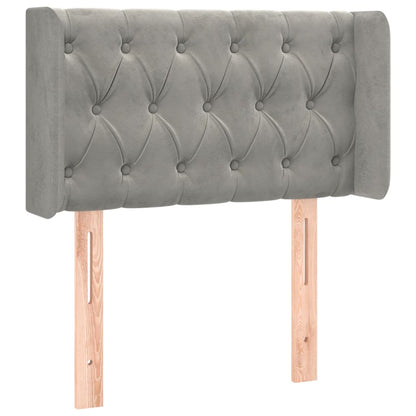 Hoofdbord Met Randen Fluweel 83 x 16 x 78/88 cm Lichtgrijs