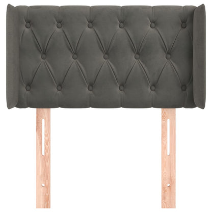 Hoofdbord Met Randen Fluweel 83 x 16 x 78/88 cm Donkergrijs
