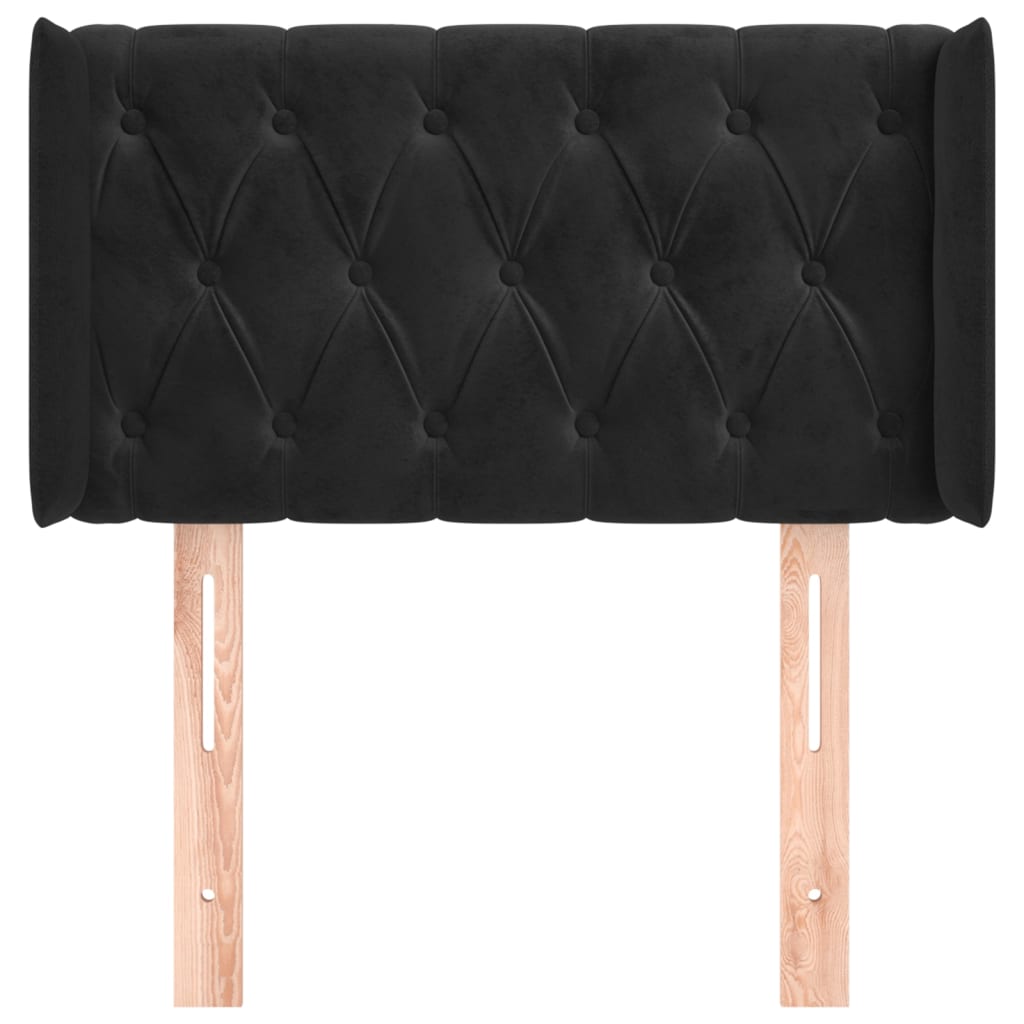 Hoofdbord Met Randen Fluweel 83 x 16 x 78/88 cm Zwart