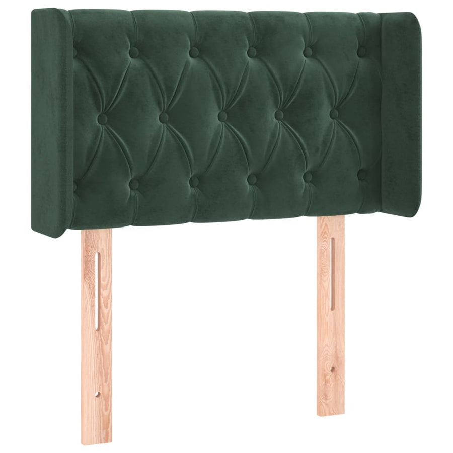 Hoofdbord Met Randen Fluweel 1 83 x 16 x 78/88 cm Donkergroen