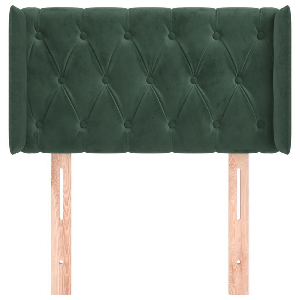Hoofdbord Met Randen Fluweel 1 83 x 16 x 78/88 cm Donkergroen