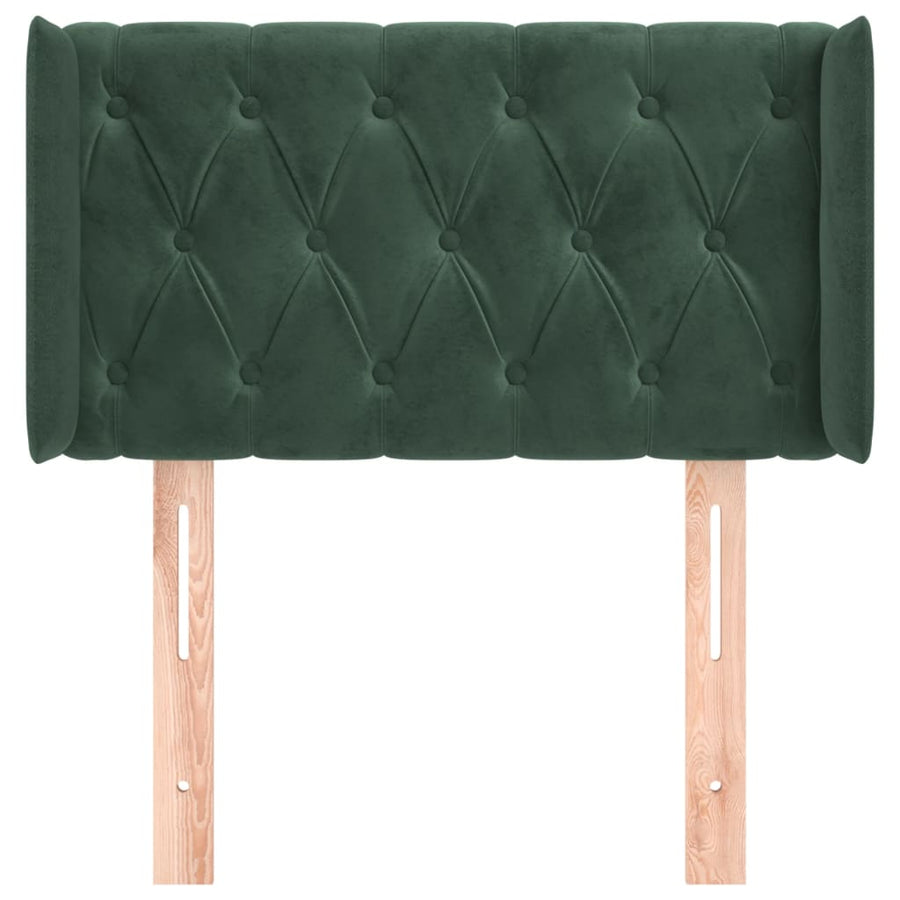 Hoofdbord Met Randen Fluweel 1 83 x 16 x 78/88 cm Donkergroen