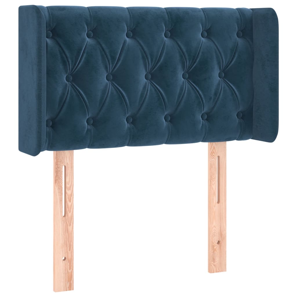 Hoofdbord Met Randen Fluweel 83 x 16 x 78/88 cm Donkerblauw