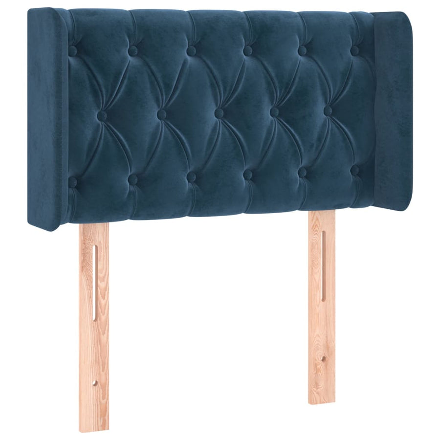 Hoofdbord Met Randen Fluweel 83 x 16 x 78/88 cm Donkerblauw
