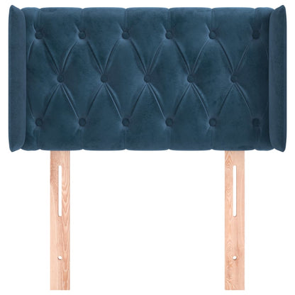 Hoofdbord Met Randen Fluweel 83 x 16 x 78/88 cm Donkerblauw