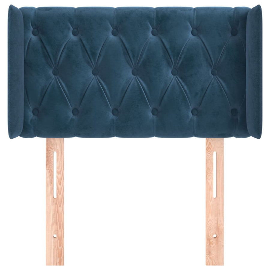 Hoofdbord Met Randen Fluweel 83 x 16 x 78/88 cm Donkerblauw