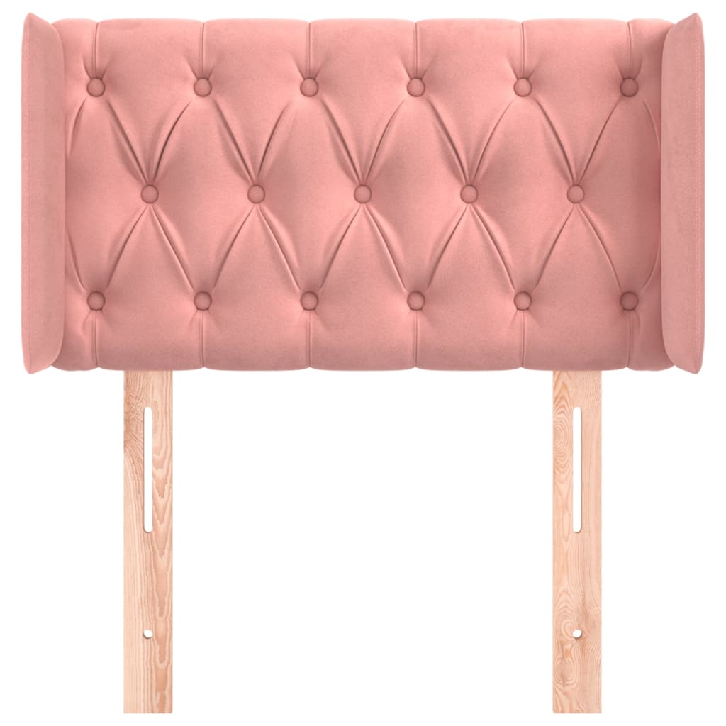 Hoofdbord Met Randen Fluweel 83 x 16 x 78/88 cm Roze