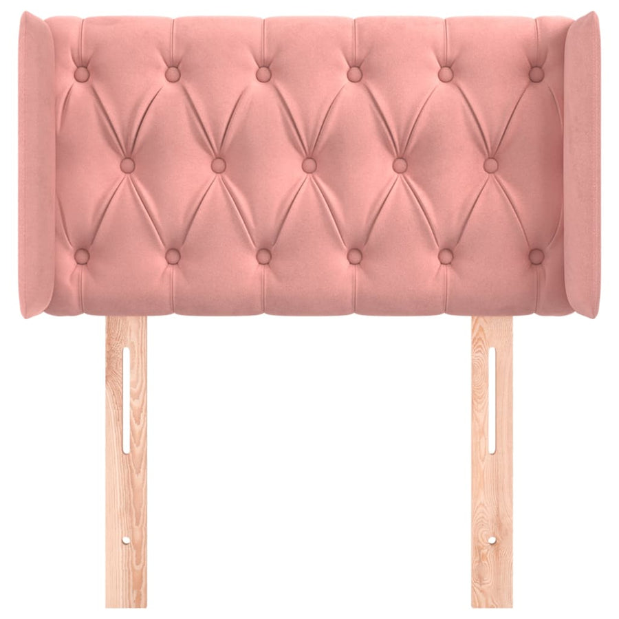 Hoofdbord Met Randen Fluweel 83 x 16 x 78/88 cm Roze