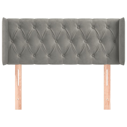 Hoofdbord Met Randen Fluweel 93 x 16 x 78/88 cm Lichtgrijs