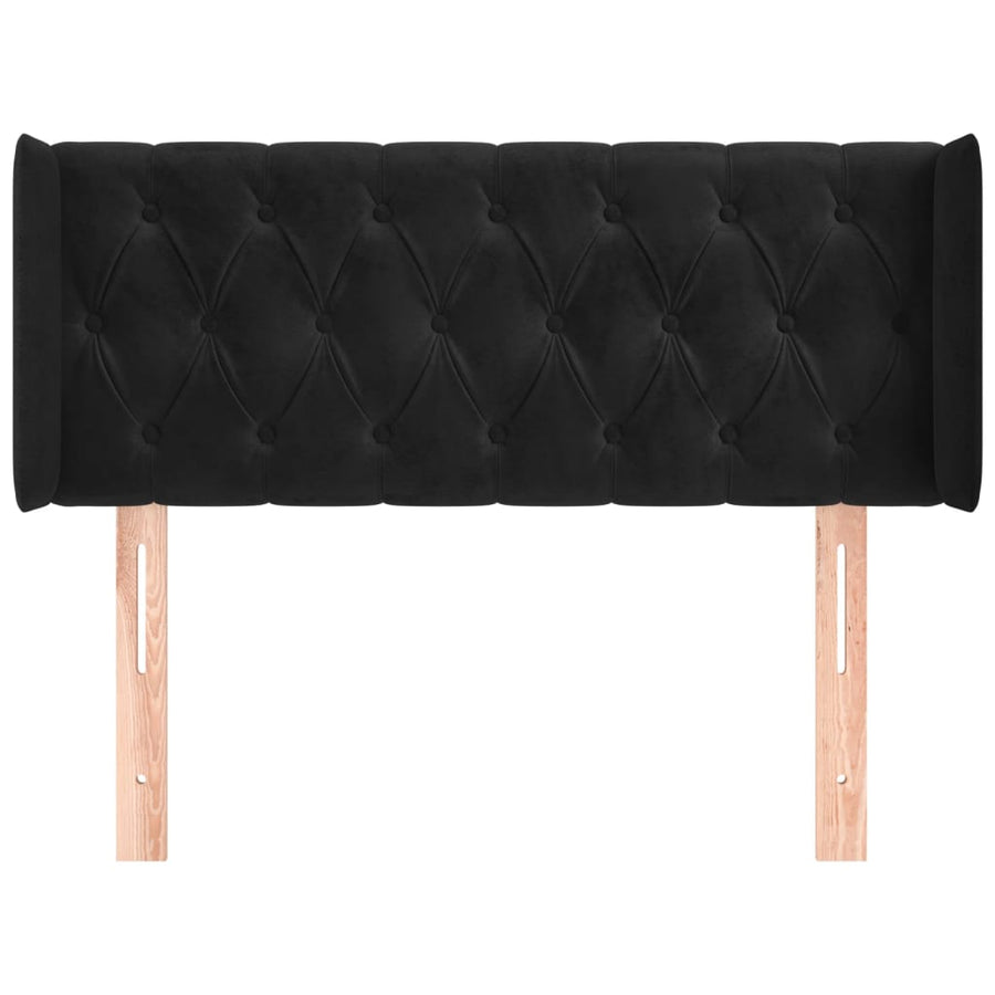 Hoofdbord Met Randen Fluweel 93 x 16 x 78/88 cm Zwart