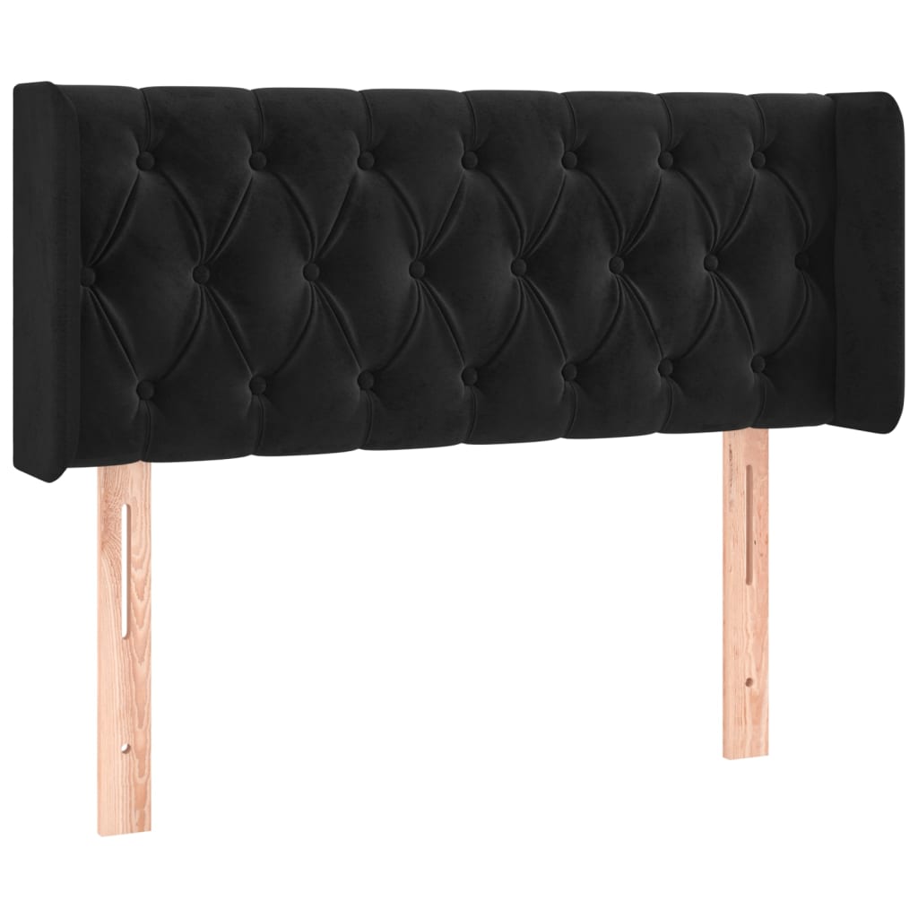 Hoofdbord Met Randen Fluweel 103 x 16 x 78/88 cm Zwart