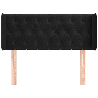 Hoofdbord Met Randen Fluweel 103 x 16 x 78/88 cm Zwart