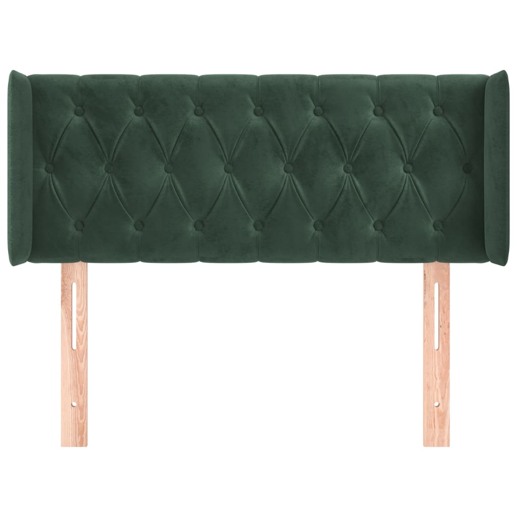 Hoofdbord Met Randen Fluweel 1 103 x 16 x 78/88 cm Donkergroen