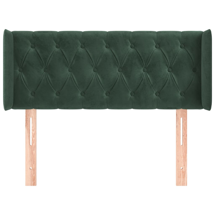 Hoofdbord Met Randen Fluweel 1 103 x 16 x 78/88 cm Donkergroen