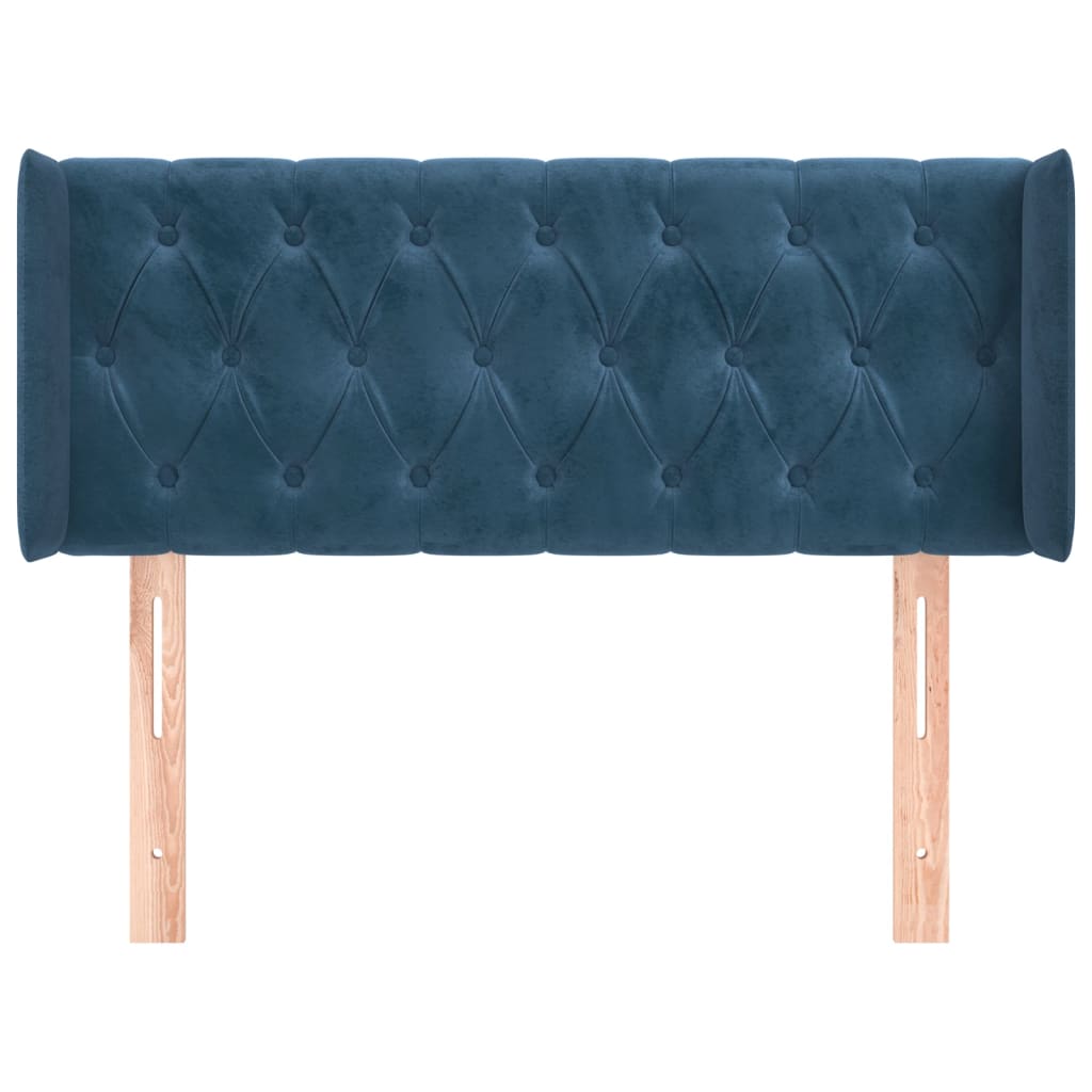 Hoofdbord Met Randen Fluweel 103 x 16 x 78/88 cm Donkerblauw