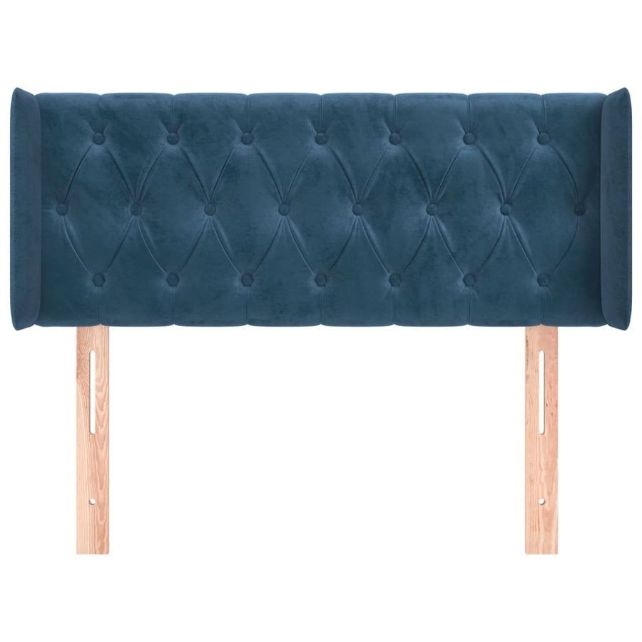 Hoofdbord Met Randen Fluweel 103 x 16 x 78/88 cm Donkerblauw