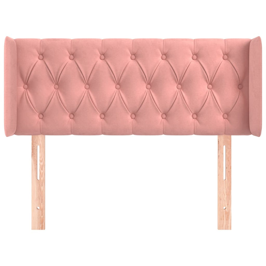 Hoofdbord Met Randen Fluweel 103 x 16 x 78/88 cm Roze
