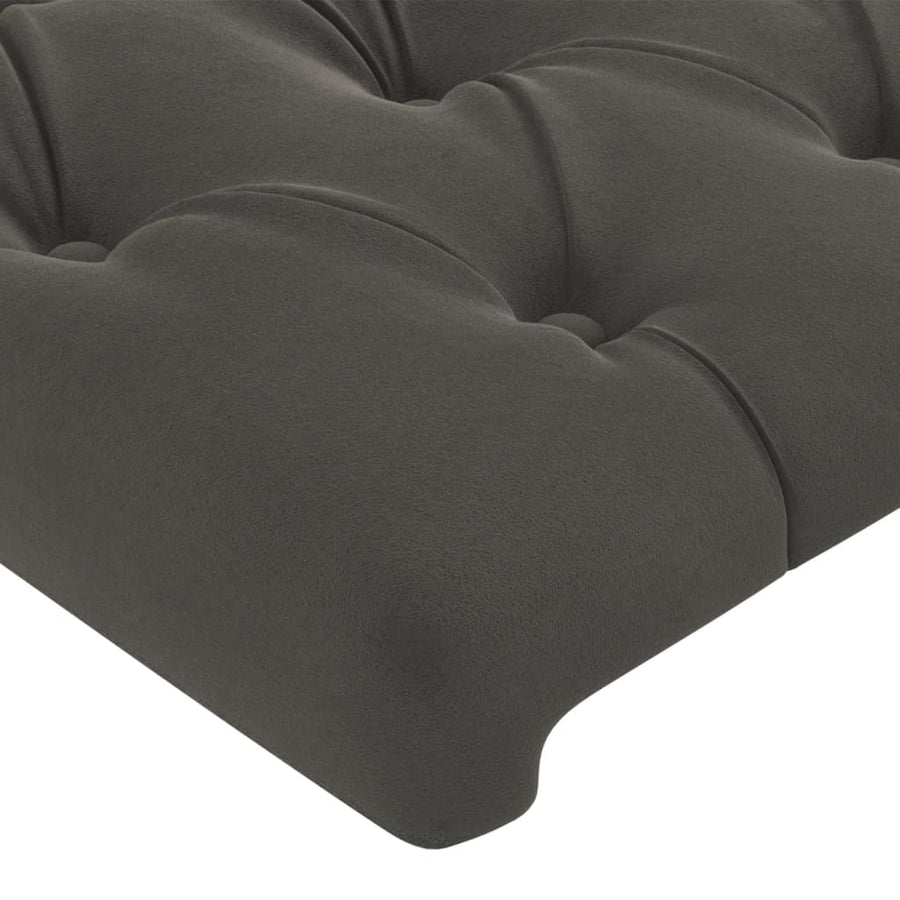 Hoofdbord Met Randen Fluweel 147 x 16 x 78/88 cm Donkergrijs