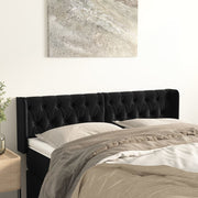 Hoofdbord 147x16x78/88 cm fluweel zwart