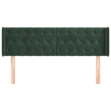 Hoofdbord Met Randen Fluweel 147 x 16 x 78/88 cm Donkergroen