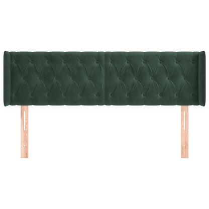 Hoofdbord Met Randen Fluweel 147 x 16 x 78/88 cm Donkergroen