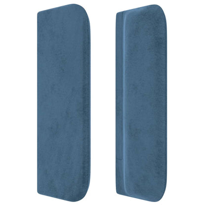 Hoofdbord Met Randen Fluweel 147 x 16 x 78/88 cm Donkerblauw