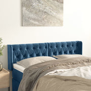Hoofdbord 147x16x78/88 cm fluweel donkerblauw