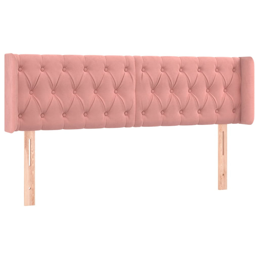 Hoofdbord Met Randen Fluweel 1 147 x 16 x 78/88 cm Roze