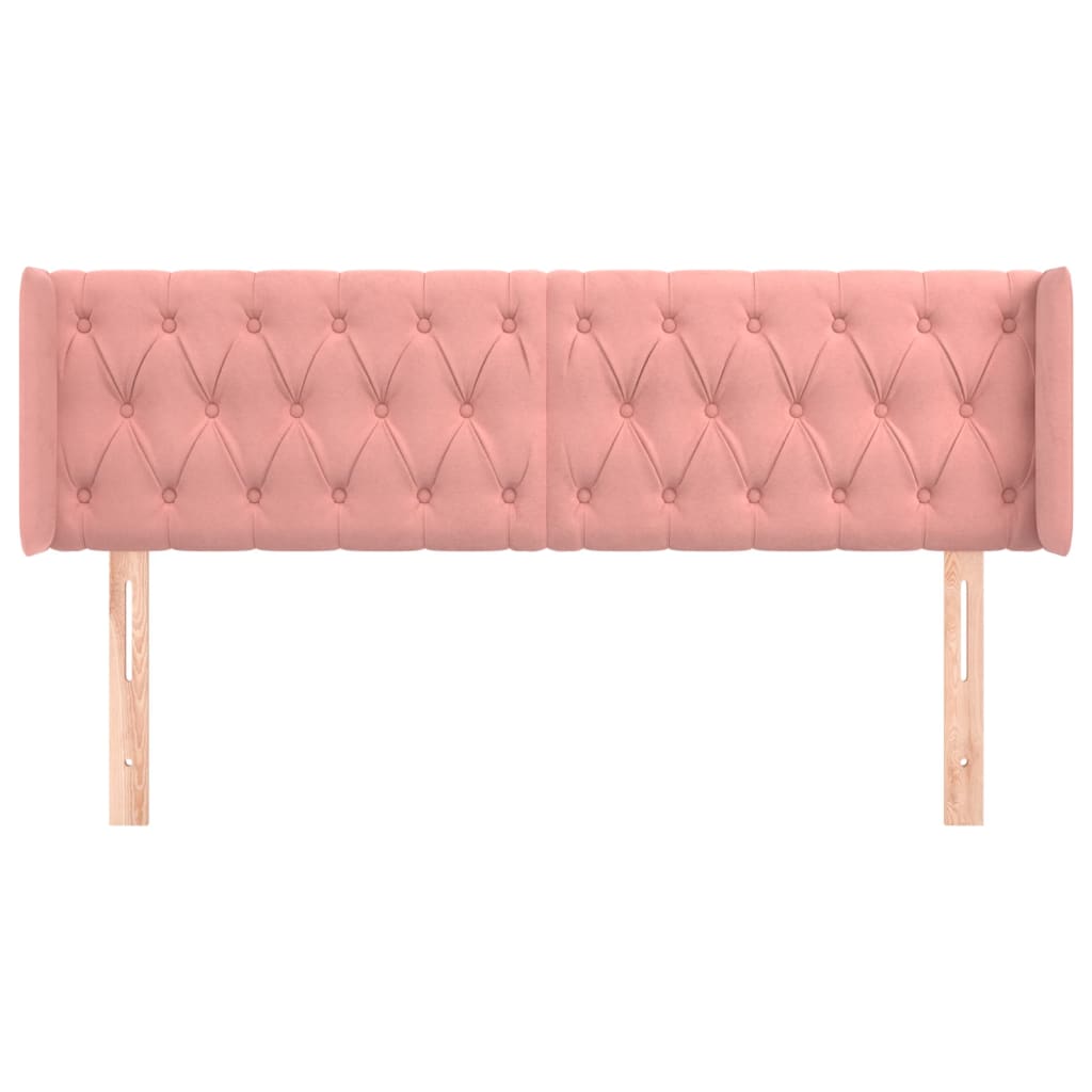 Hoofdbord Met Randen Fluweel 1 147 x 16 x 78/88 cm Roze