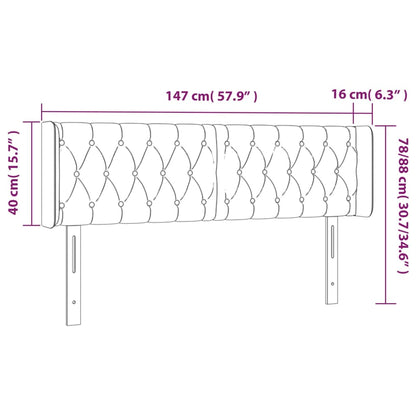 Hoofdbord Met Randen Fluweel 1 147 x 16 x 78/88 cm Roze