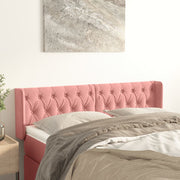 Hoofdbord 147x16x78/88 cm fluweel roze