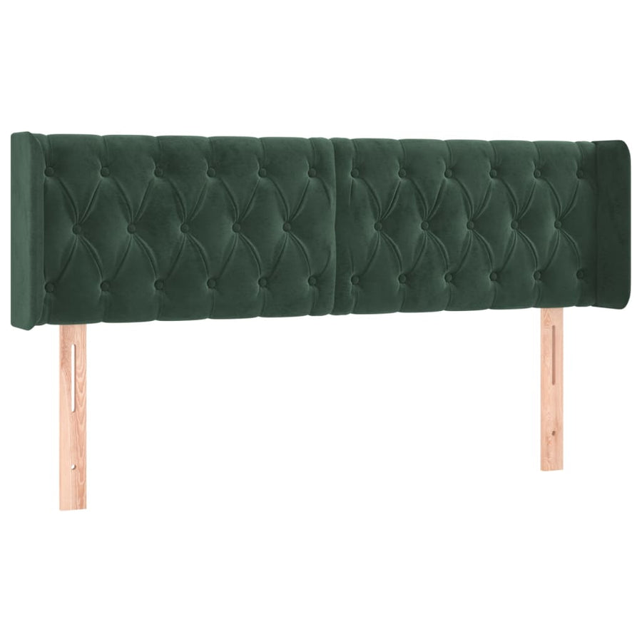 Hoofdbord Met Randen Fluweel 1 163 x 16 x 78/88 cm Donkergroen