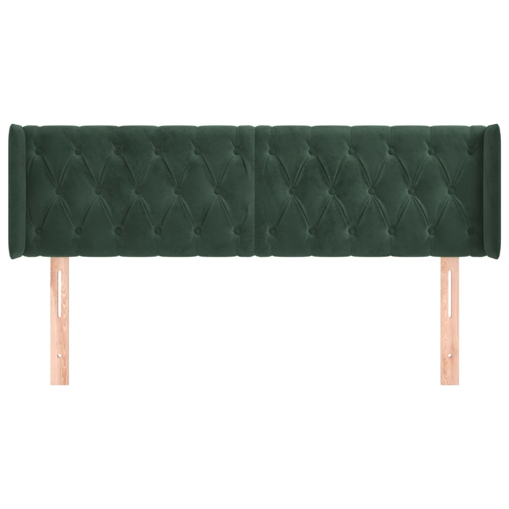 Hoofdbord Met Randen Fluweel 1 163 x 16 x 78/88 cm Donkergroen