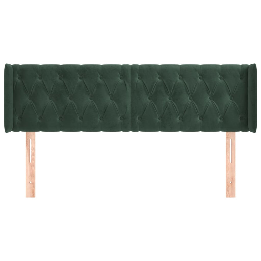 Hoofdbord Met Randen Fluweel 1 163 x 16 x 78/88 cm Donkergroen