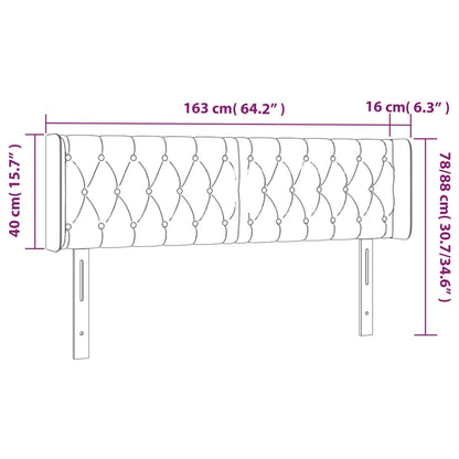 Hoofdbord Met Randen Fluweel 1 163 x 16 x 78/88 cm Donkergroen