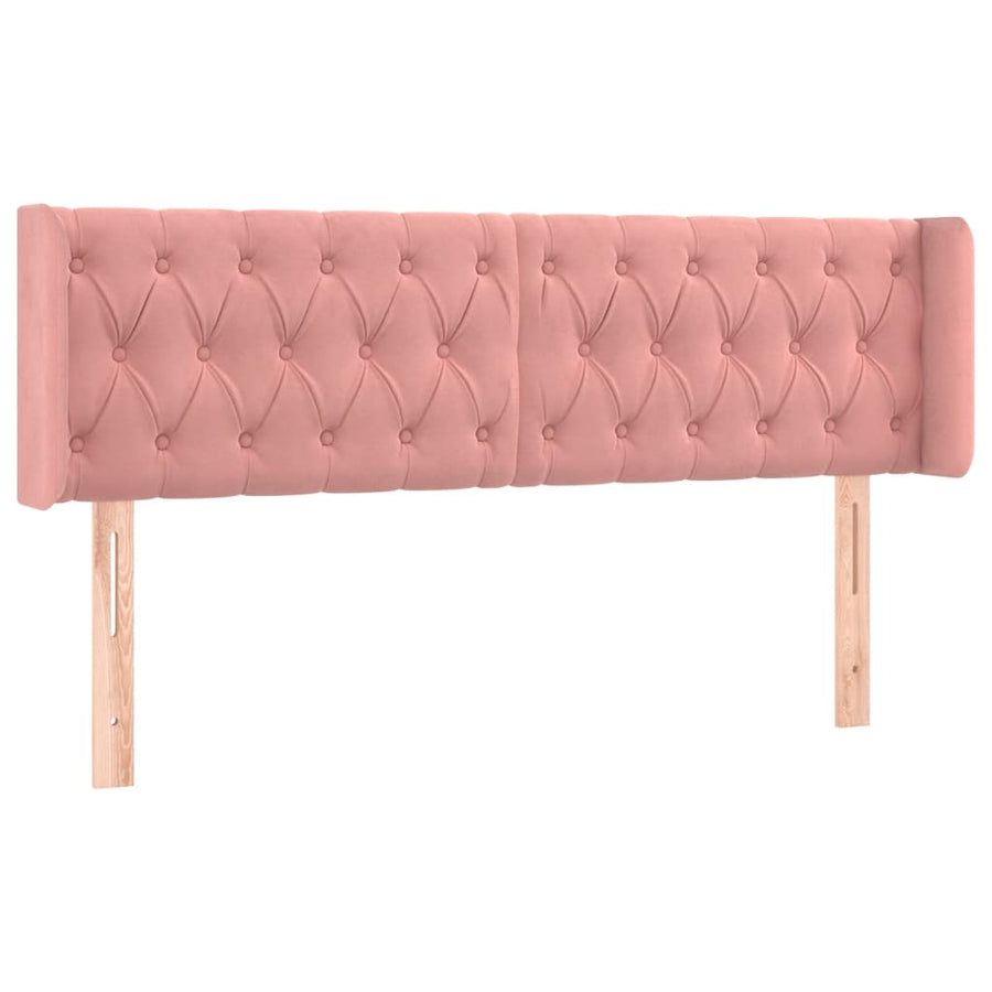 Hoofdbord Met Randen Fluweel 1 163 x 16 x 78/88 cm Roze
