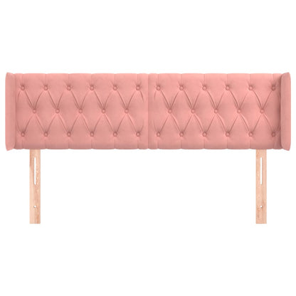 Hoofdbord Met Randen Fluweel 1 163 x 16 x 78/88 cm Roze