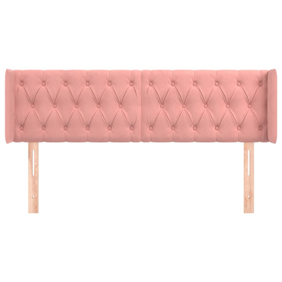 Hoofdbord Met Randen Fluweel 1 163 x 16 x 78/88 cm Roze